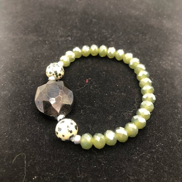 3 Set Gemstone Speckled Sparkling Beads Multi Size Gemstones Stretchy Bracelets - Picture 4 of 12